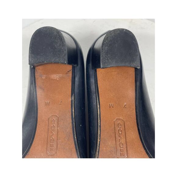 Coach Vintage Black Mini Heels Women's Size 7M Italy Chunky Heel - Picture 6 of 12